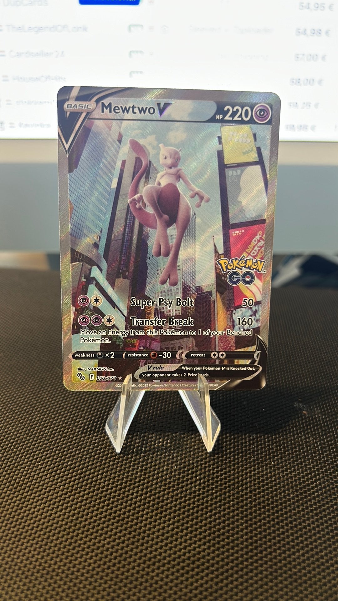 Mewtwo V PGO 072/078, Ophalen of Verzenden, Nieuw, Losse kaart