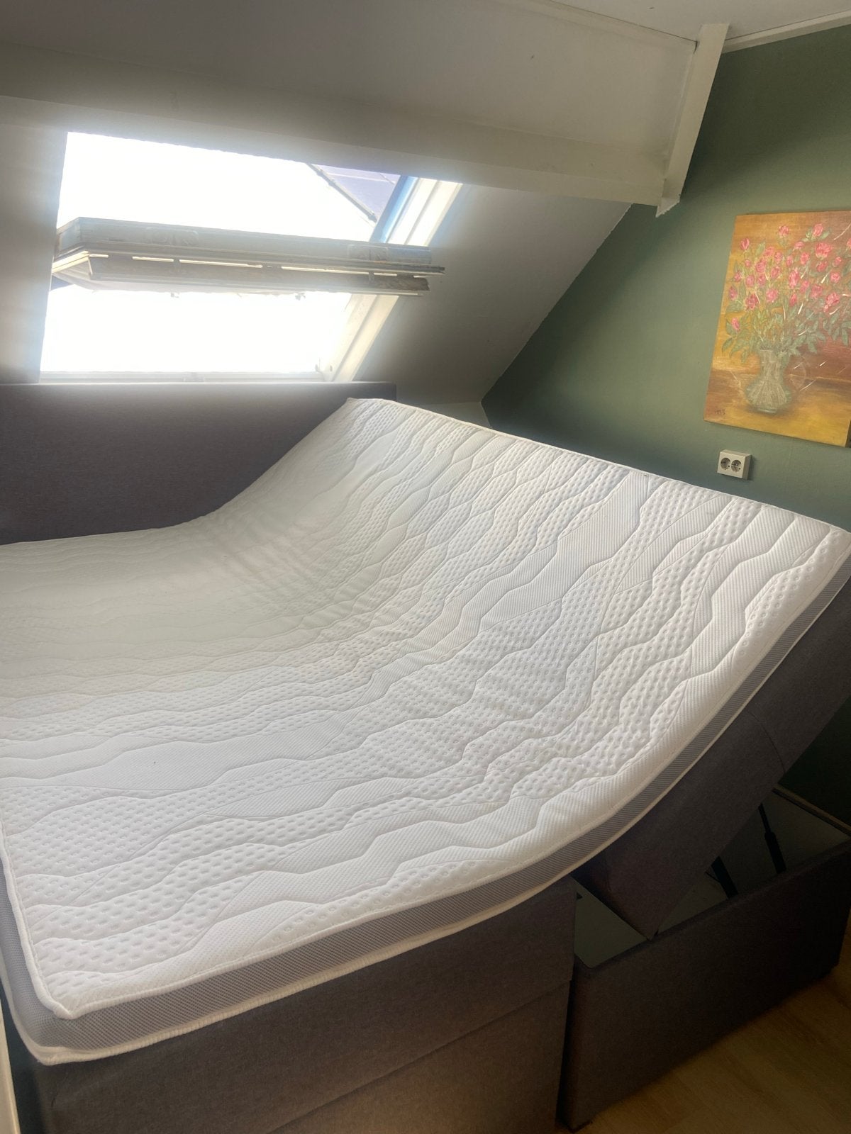 Tweepersoons boxspring Varena, met opbergruimte., Ophalen, Tweepersoons, 200 cm, 160 cm
