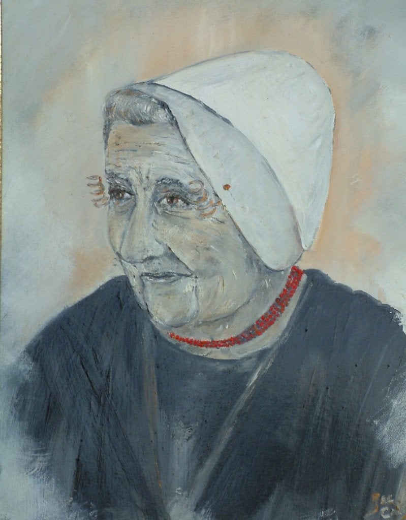 Arnemuiden klederdracht, Doek, Portret of Personen, Ophalen of Verzenden, Gesigneerd