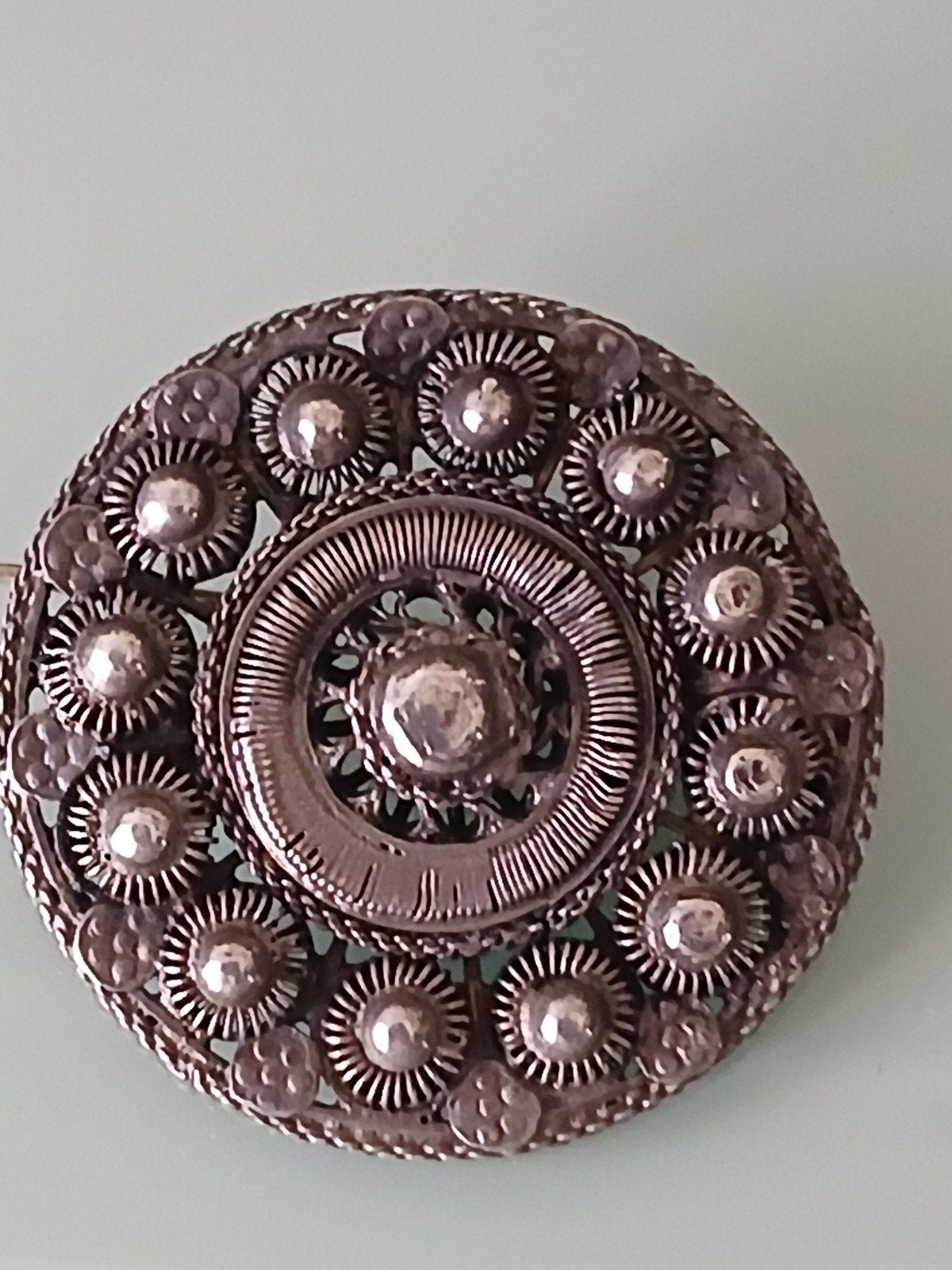 Antieke zeeuwse knop broche, Sieraden, Tassen en Uiterlijk, Antieke sieraden, Verzenden, Zilver, Broche