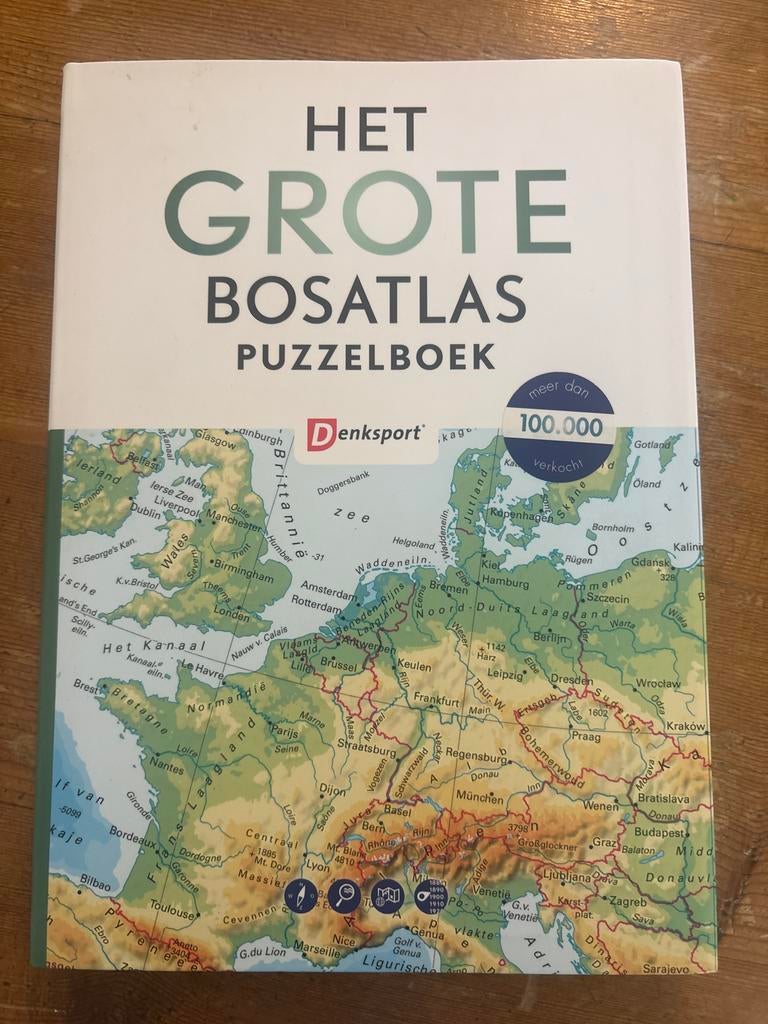 Het Grote Bosatlas Puzzelboek - Denksport, Ophalen of Verzenden, Zo goed als nieuw, Puzzelboek