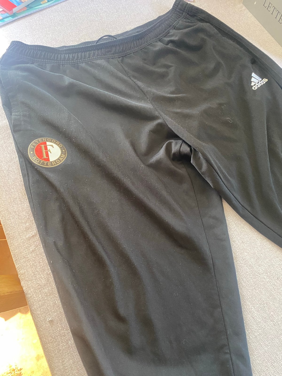 Adidas Feyenoord trainingsbroek - Maat XL, Zwart, Maat 56/58 (XL), Ophalen of Verzenden, Voetbal