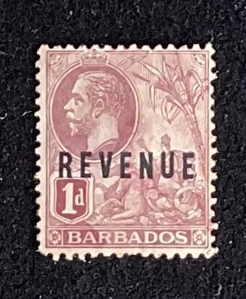 Barbados 1d Revenue postzegel, Koning George V, Postzegels en Munten, Postzegels | Europa | UK, Ophalen of Verzenden, Gestempeld