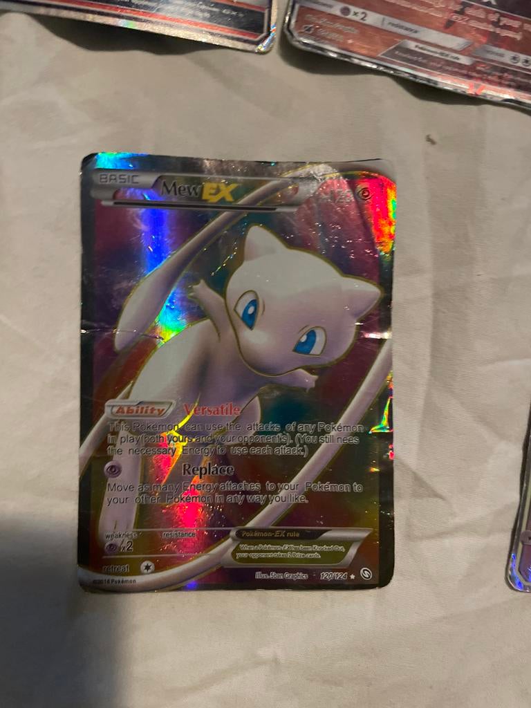 Mew EX Pokémon Kaart (Foil, 120/124), Verzenden, Gebruikt, Losse kaart, Foil