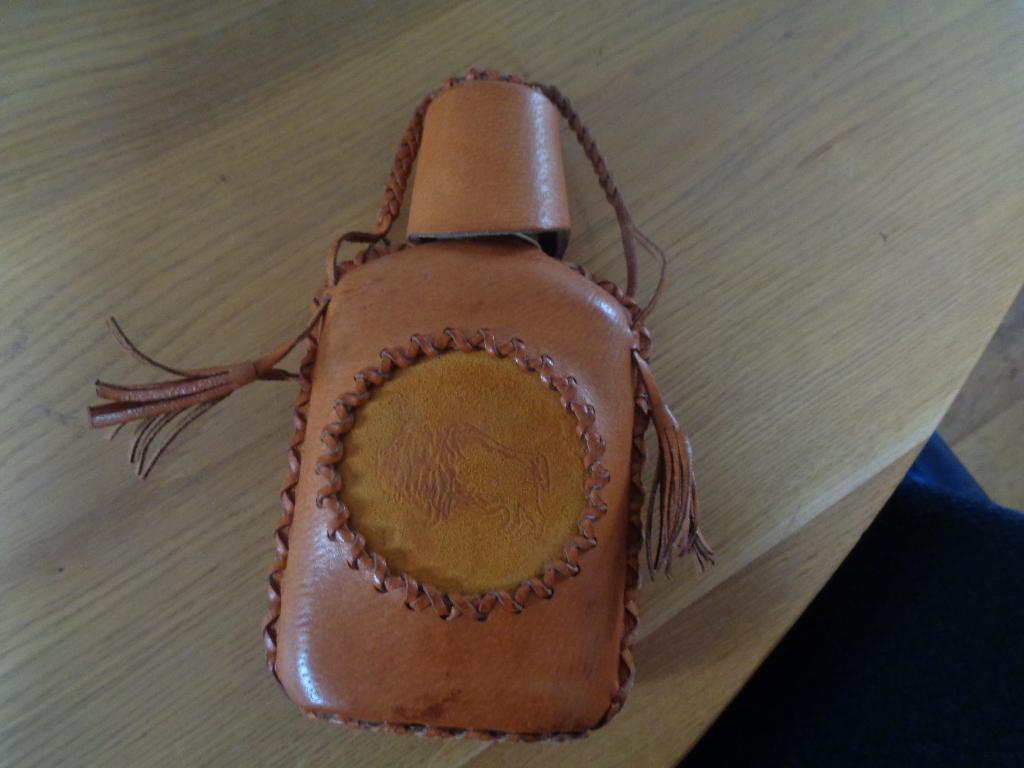 heupflacon  met leren bekleding, Ophalen of Verzenden, Zo goed als nieuw