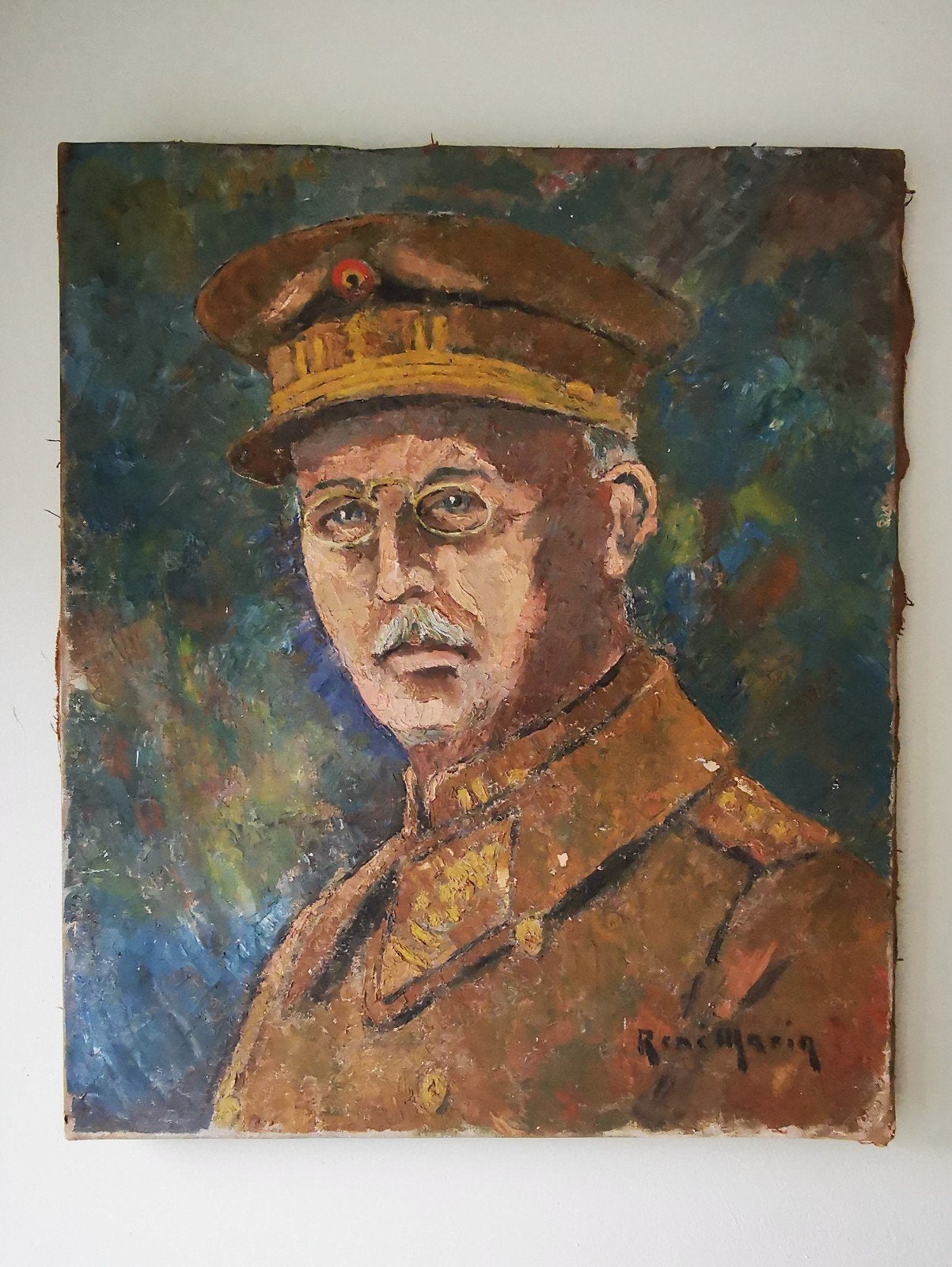 Antiek Olieverf schilderij 1934, 46,5-56.5 Rene Marin Miekje, Ophalen