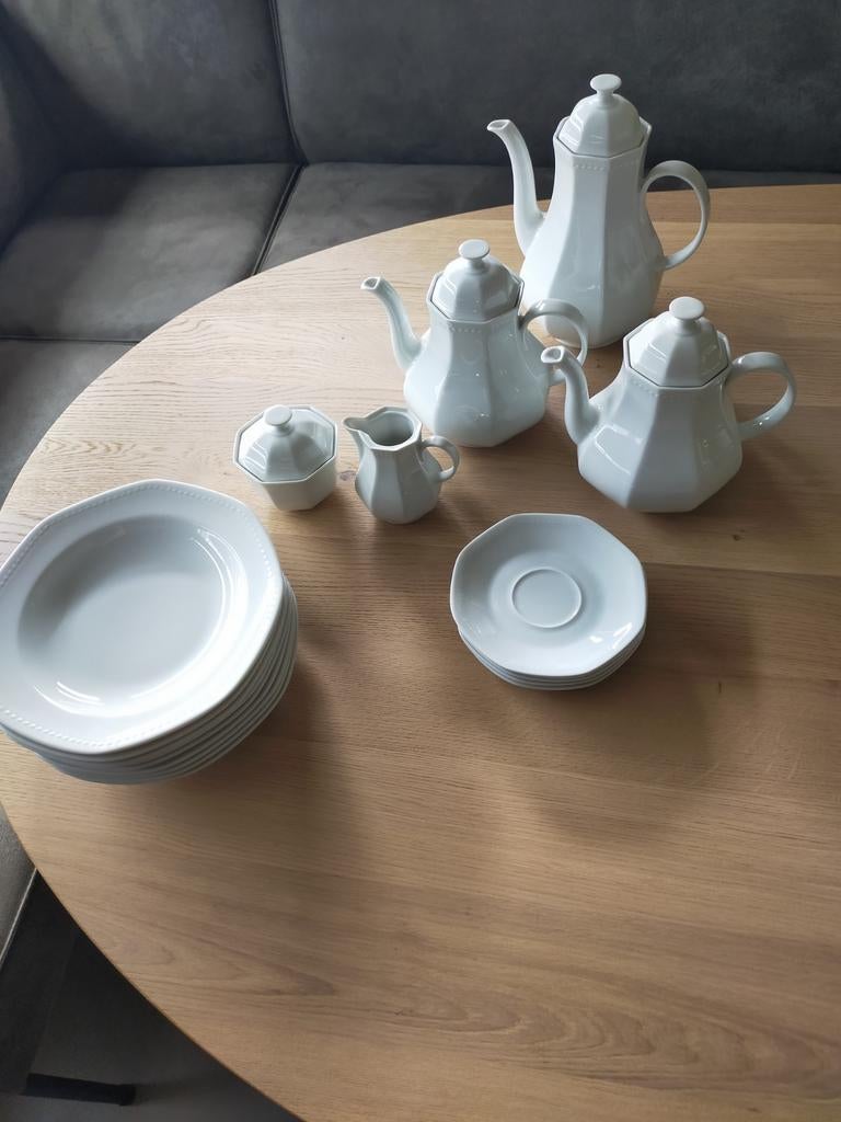 Servies, Schirnding Bavaria, Paris blanc, bubbel randje,, Ophalen, Overige typen, Zo goed als nieuw, Effen