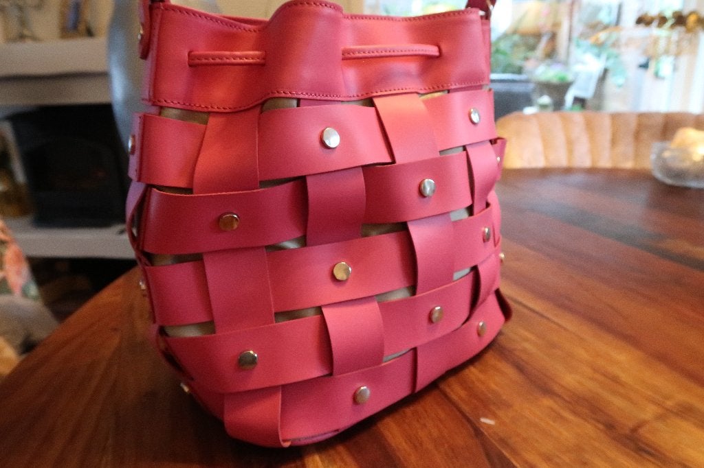 Roze Fuchsia nieuwe leren tas met los hengsel Vera Pelle, Ophalen of Verzenden, Nieuw, Roze, Overige typen