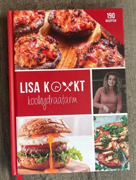 Lisa Kookt Koolhydraatarm Kookboek - 190 Recepten, Voorgerechten en Soepen, Ophalen of Verzenden, Zo goed als nieuw, Gezond koken