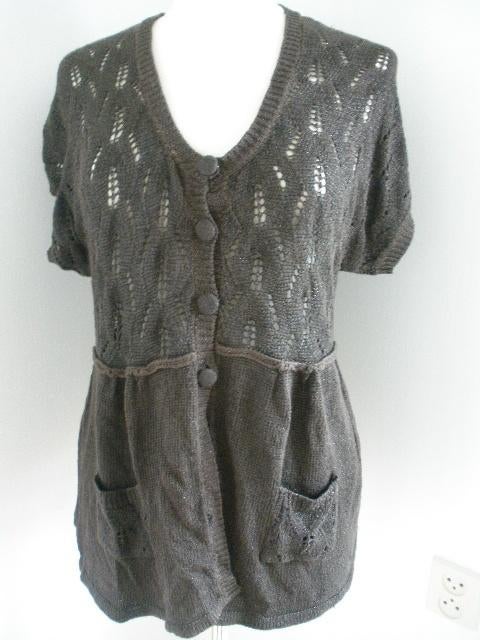 Vest bruin glans ajour maat XL, Kleding | Dames, Truien en Vesten, Ophalen of Verzenden, Zo goed als nieuw, Maat 46/48 (XL) of groter