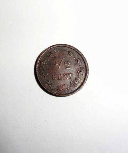 Munt Halve Cent 1883, Postzegels en Munten, Munten | Nederland, Verzenden, Koning Willem III, Overige waardes, Losse munt