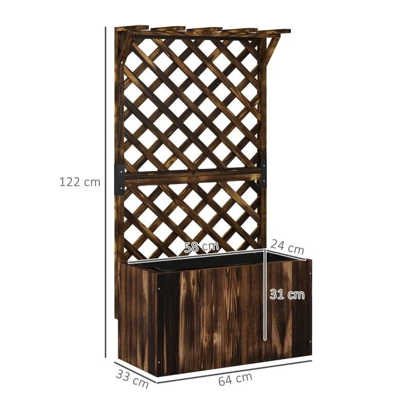Houten plantenbak met klimrek - Ideaal voor tuin en balkon, Tuin en Terras, Nieuw, Ophalen of Verzenden, Balkon, 60 tot 100 cm