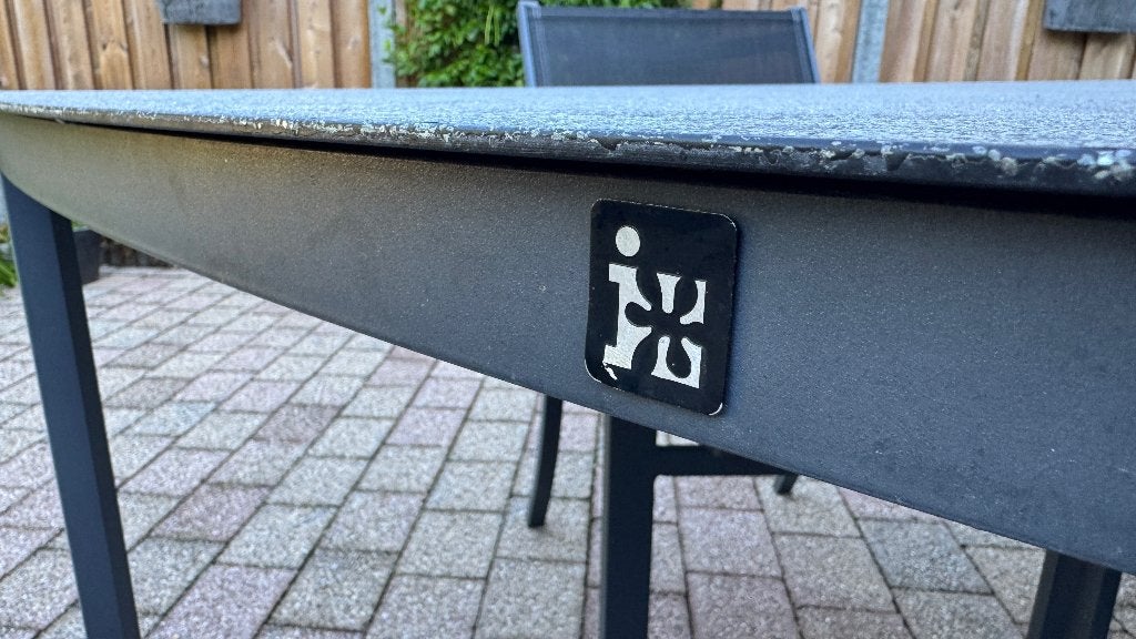 tuintafel driehoek, Ophalen, Gebruikt, Rond, Aluminium
