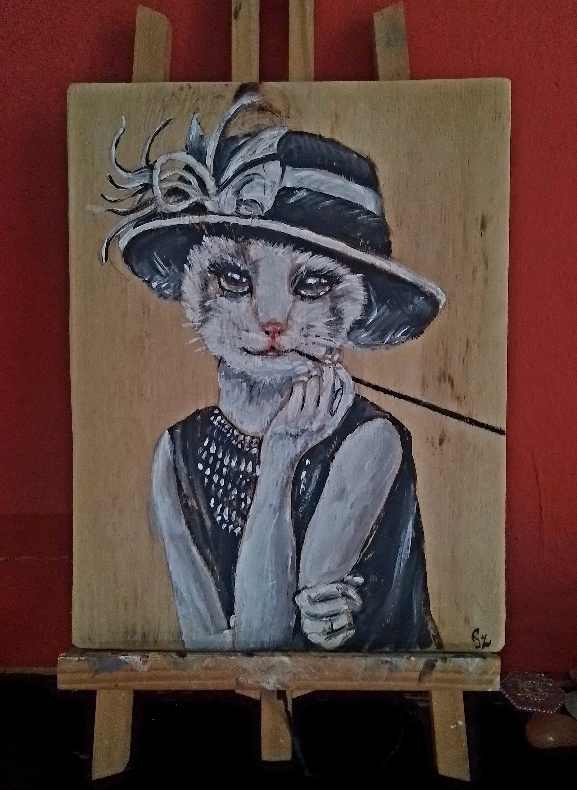 Schilderij op hout, Ophalen of Verzenden