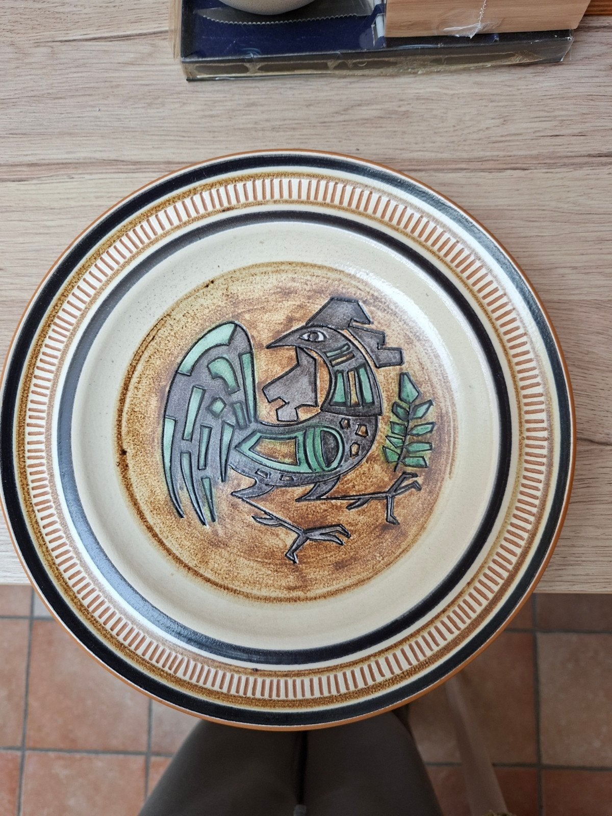 Vintage Russels Tegelen wandbord met haan, Antiek en Kunst, Ophalen of Verzenden