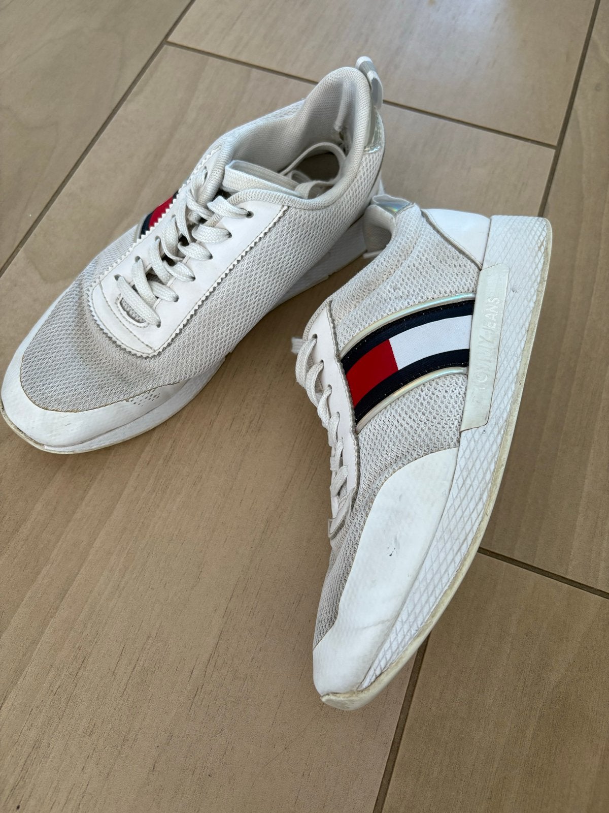 Tommy Jeans sneakers maat 38, Ophalen, Gedragen, Wit, Sneakers of Gympen