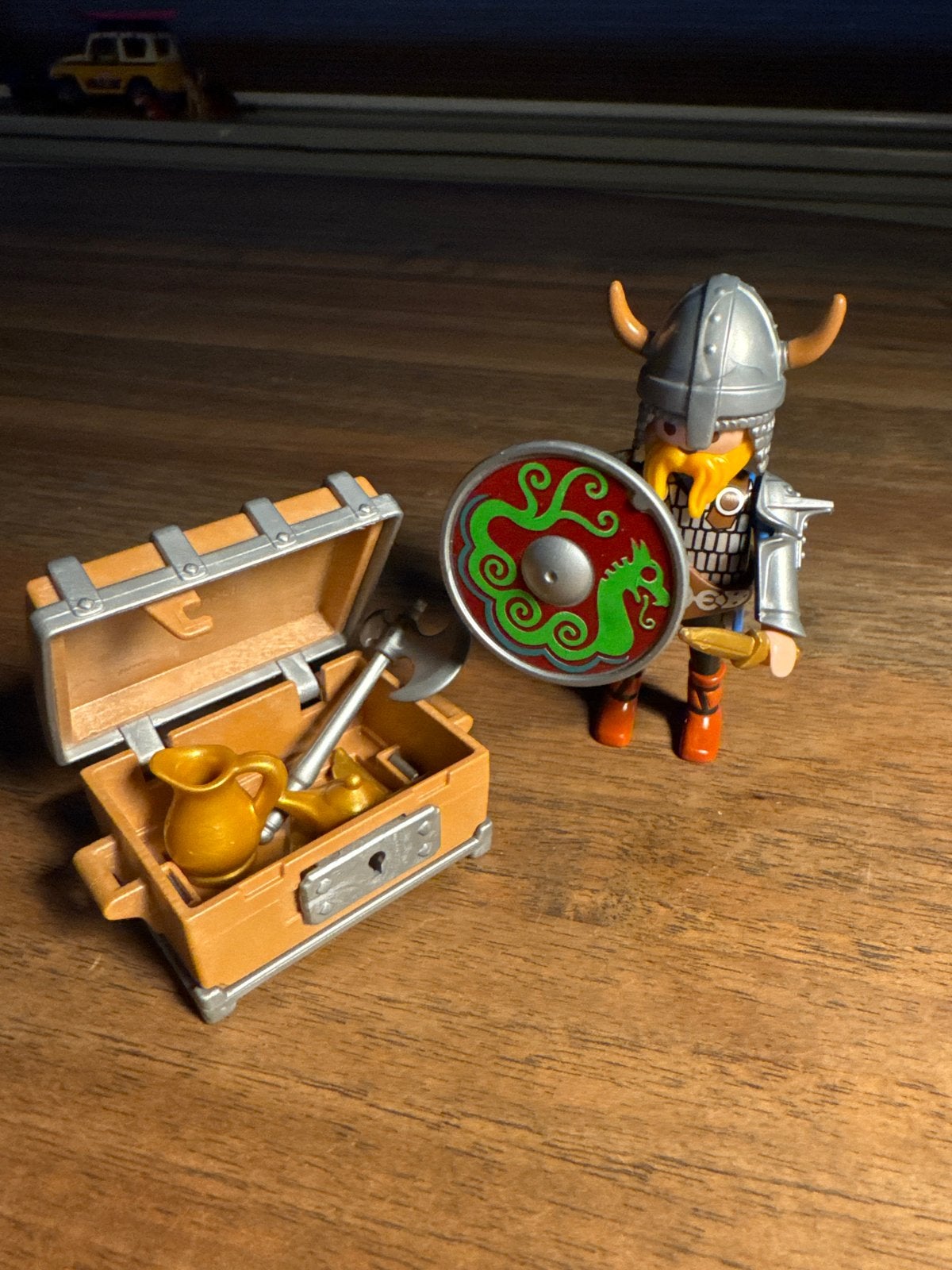 Playmobil Viking met schild en schatkist, Ophalen of Verzenden, Gebruikt