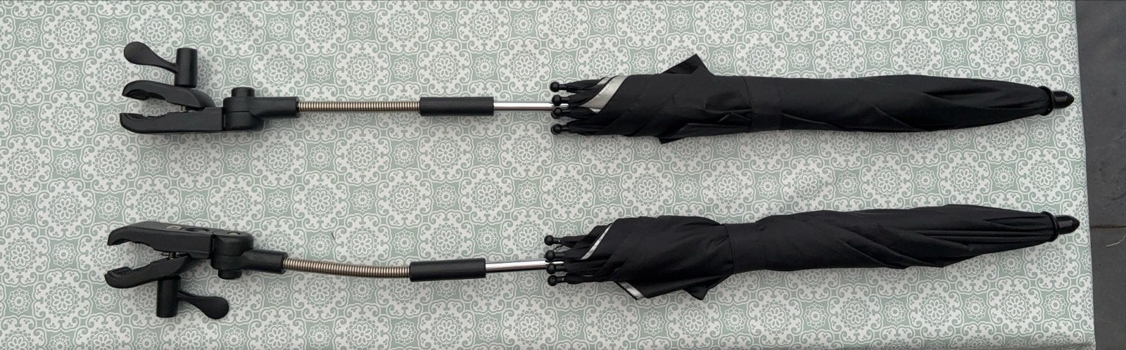 2x Kinderwagen parasol zwart met klem, Sieraden, Tassen en Uiterlijk, Paraplu's, Ophalen of Verzenden, Gebruikt, Zwart