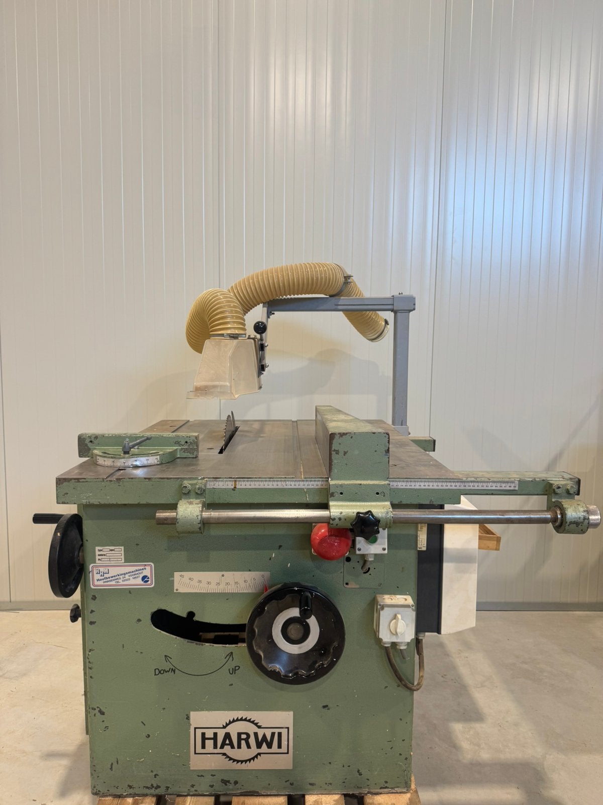 Harwi 130 schulpzaag, Doe-het-zelf en Verbouw, Gereedschap | Zaagmachines, Ophalen, Zo goed als nieuw, 1200 watt of meer, 70 mm of meer