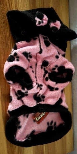 Roze fleece jasje M-capuchon met strik -klittenband sluiting, Dieren en Toebehoren, Ophalen of Verzenden, Nieuw, Hondenjas