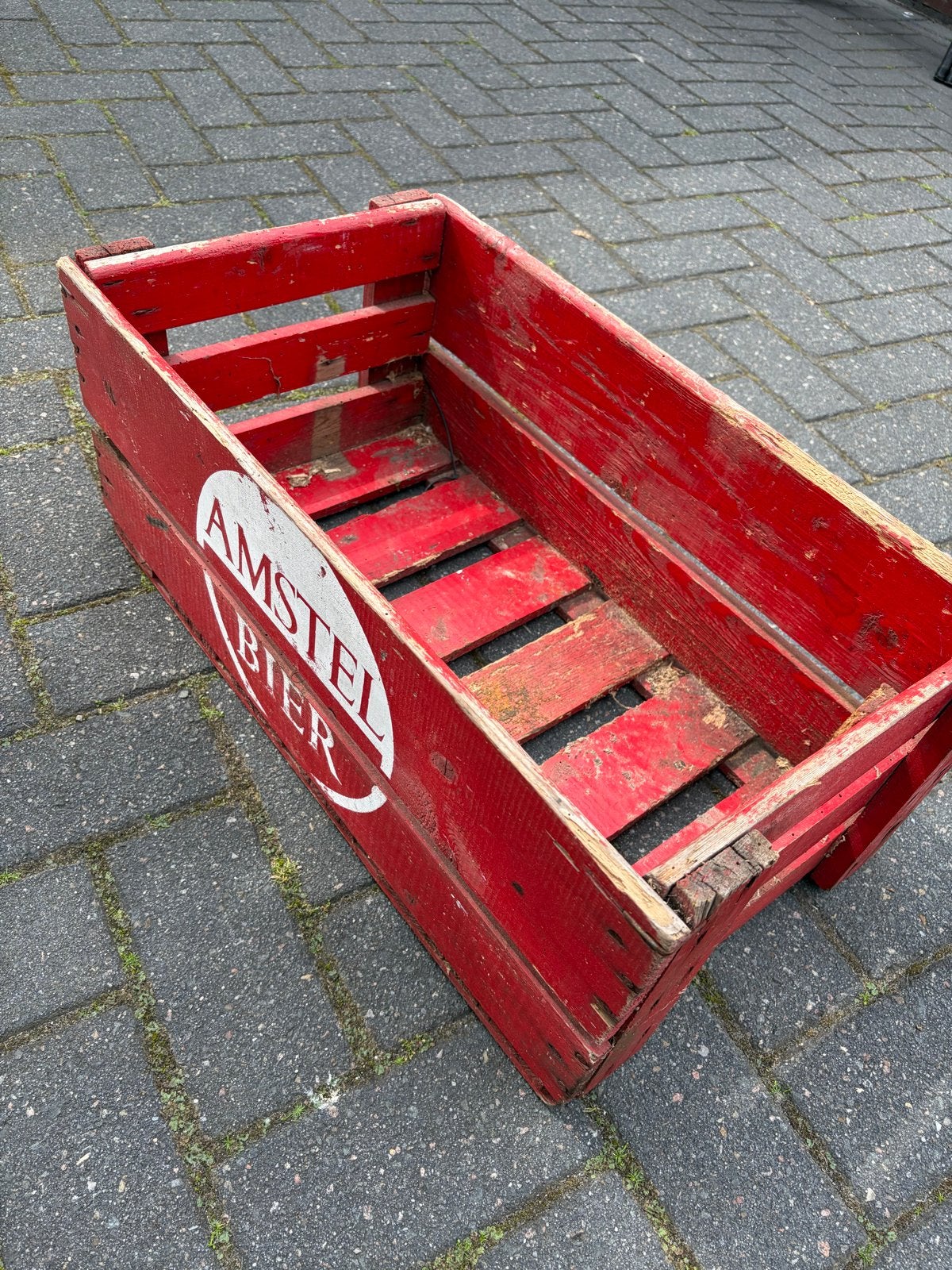 Vintage Amstel Bier krat - Rood houten krat, Ophalen