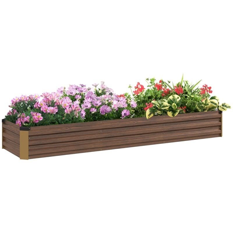 Verhoogde plantenbak 240x60x30 cm metaal bruin, Tuin en Terras, Ophalen of Verzenden, Nieuw, Metaal, Balkon