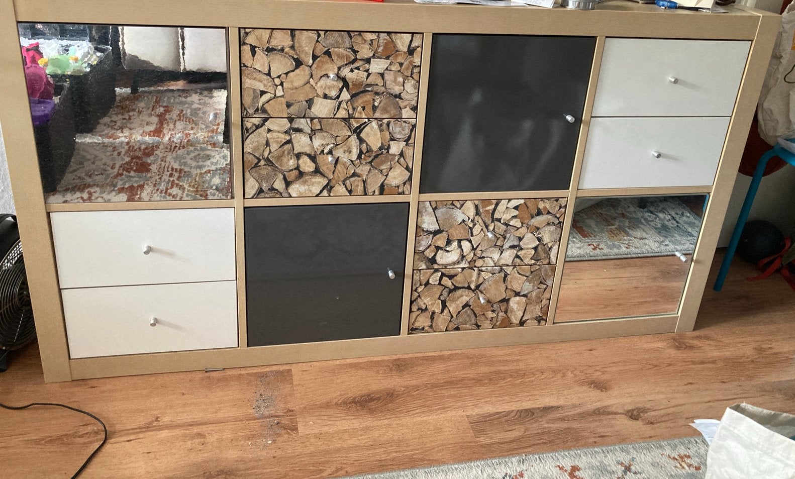 IKEA Expedit/Kallax 8 vakkenkast | met lades en deuren, Ophalen, Gebruikt, 25 tot 50 cm, Overige houtsoorten