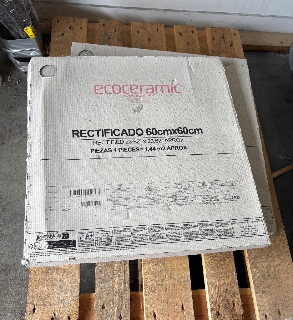Ecoceramic Newton White Natural 60x60 (R) nieuw, Doe-het-zelf en Verbouw, Ophalen, 60 cm of meer, Nieuw, 5 tot 10 m²