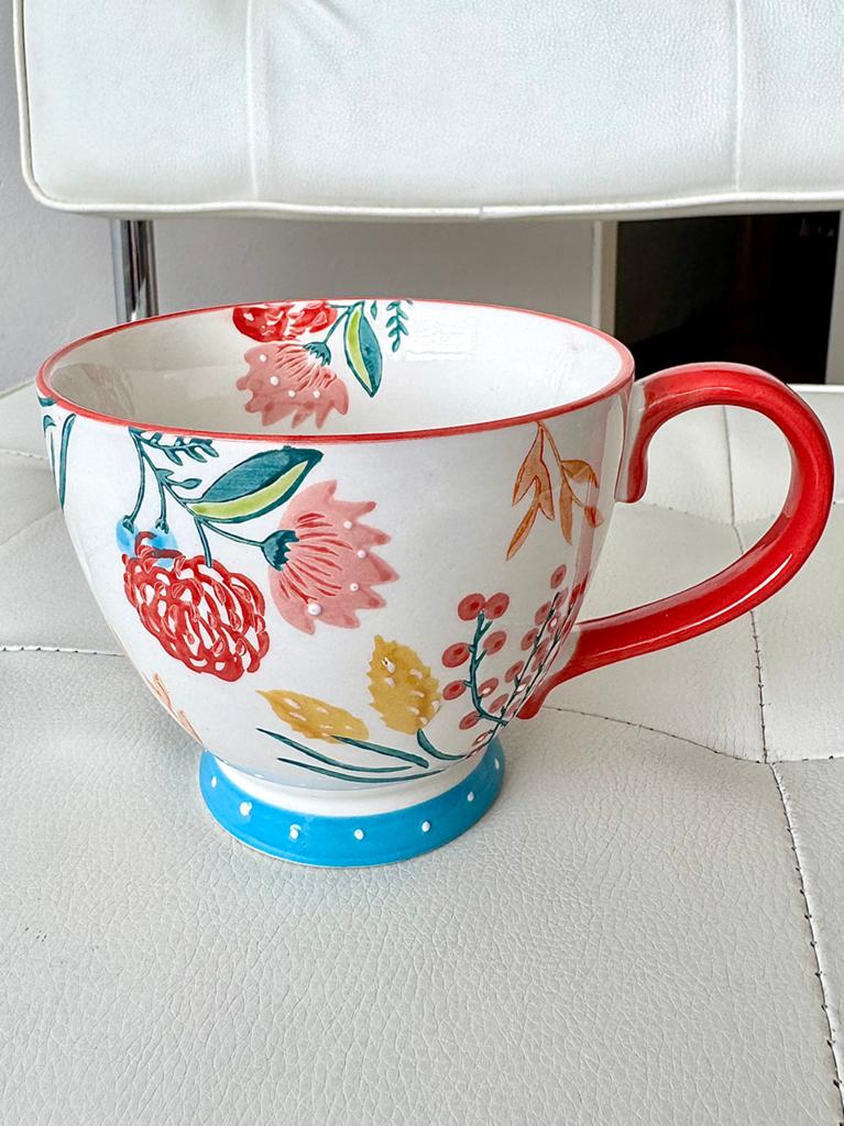Mok met bloemen van xenos, Overige materialen, Verzenden, Zo goed als nieuw, Overige stijlen