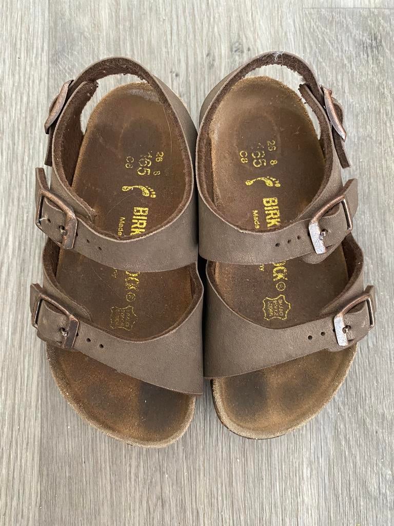 Birkenstock donkerbruine sandalen maat 26., Schoentjes, Zo goed als nieuw, Verzenden, Jongetje of Meisje