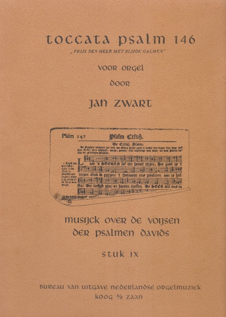 JAN ZWART - TOCCATA PSALM 146, Muziek en Instrumenten, Bladmuziek, Orgel, Gebruikt, Ophalen of Verzenden, Religie en Gospel