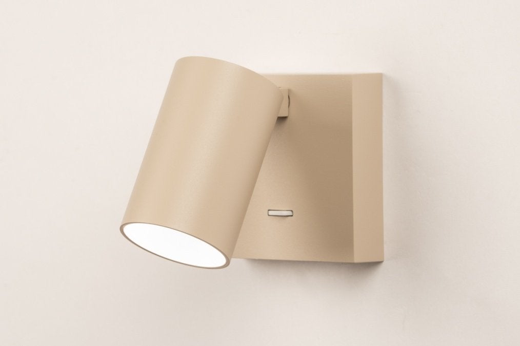 wandlamp spot beige of taupe zwart bank bed leeslamp lamp, Ophalen of Verzenden, Nieuw