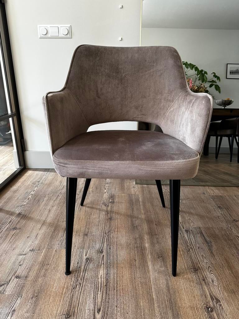 4x Eetkamerstoelen Puck beige, Ophalen, Zo goed als nieuw, Overige kleuren, Stof