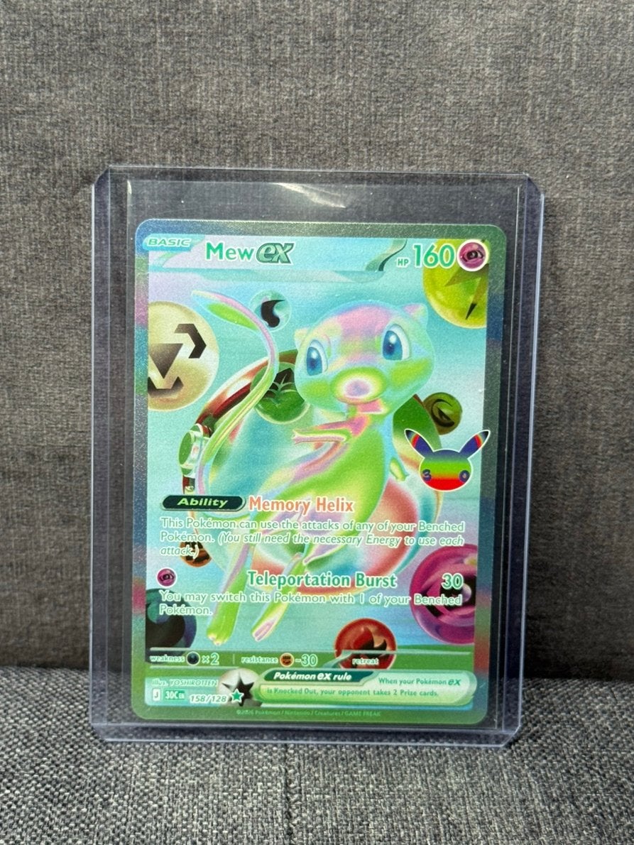 Mew ex 158/128 Pokémon 30th Celebration Futuristic Rare FUR, Verzenden, Nieuw, Losse kaart, Foil