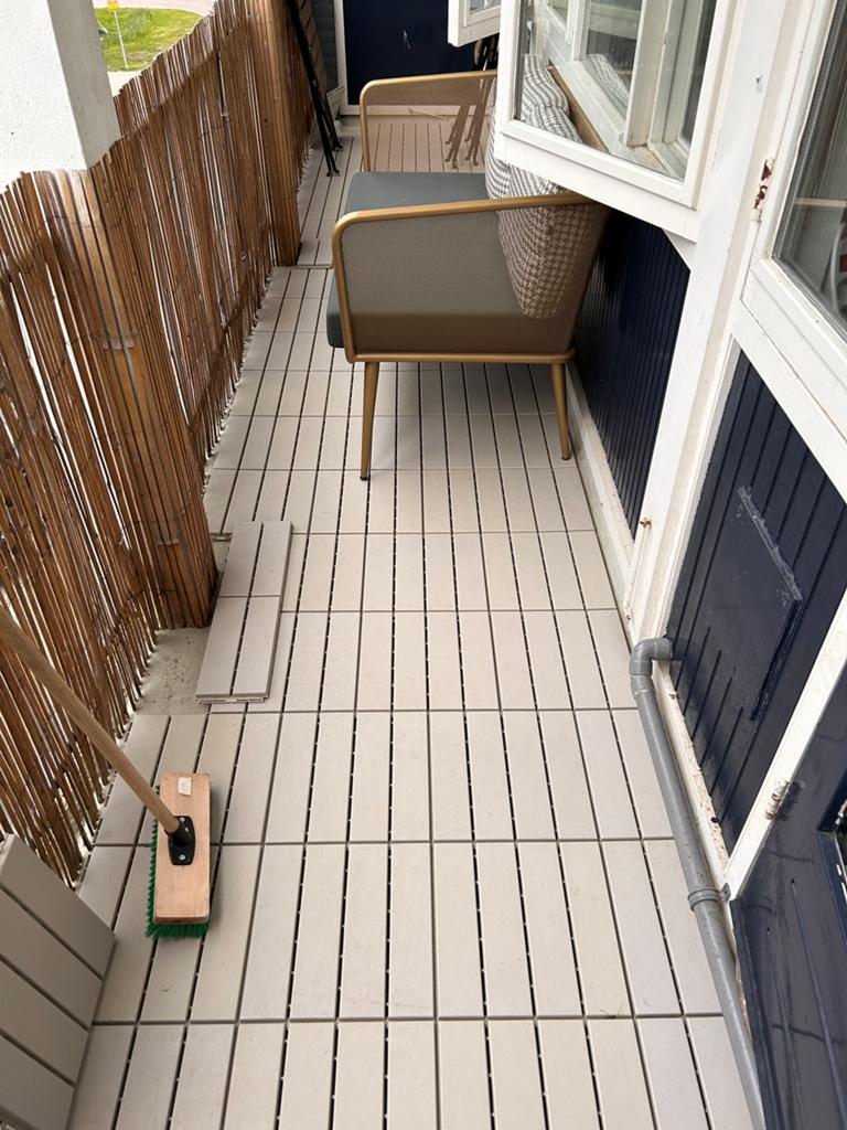 Ikea Runnen 5,85 m2 Beige Balkon/Vlonder tegels, Tuin en Terras, Ophalen, Gebruikt, Kunststof