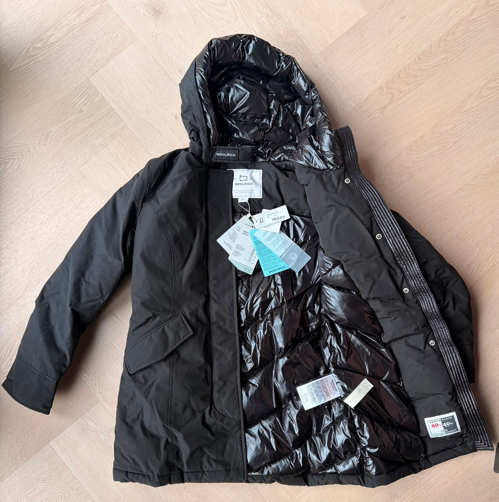 Nieuw Woolrich winterjas Parka Origineel Zwart medium small, Ophalen of Verzenden, Nieuw, Maat 38/40 (M), Zwart