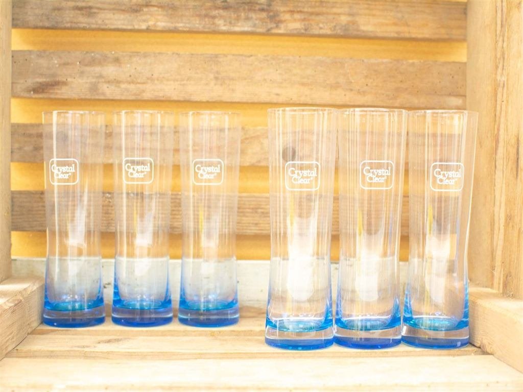6 Grystal Clear glazen 36202, Ophalen of Verzenden, Gebruikt, Aardewerk, Bord(en)