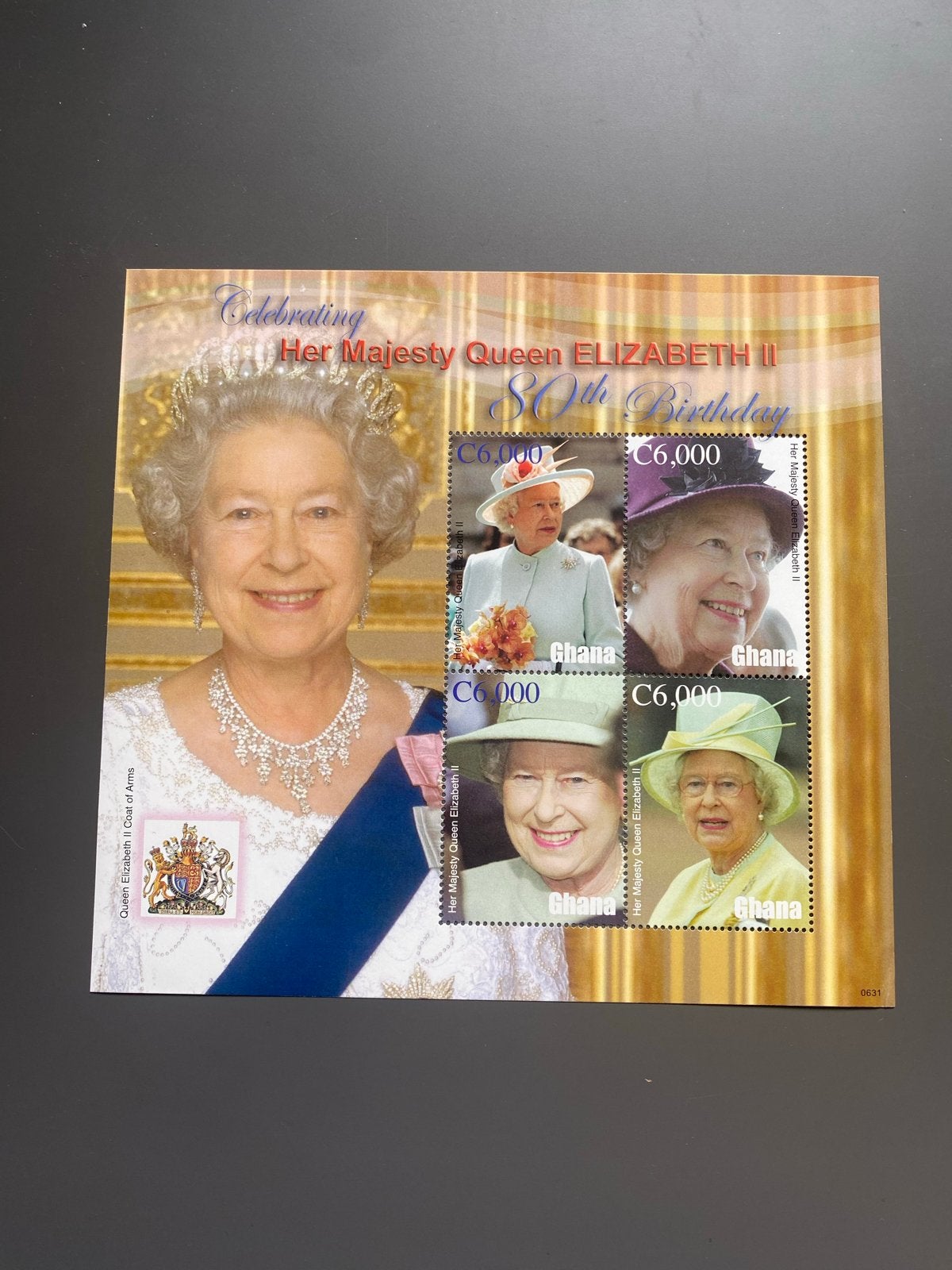 Postzegelvel Ghana 2006 - 80ste verjaardag Queen Elizabeth I, Ophalen of Verzenden, Postfris, Koningshuis