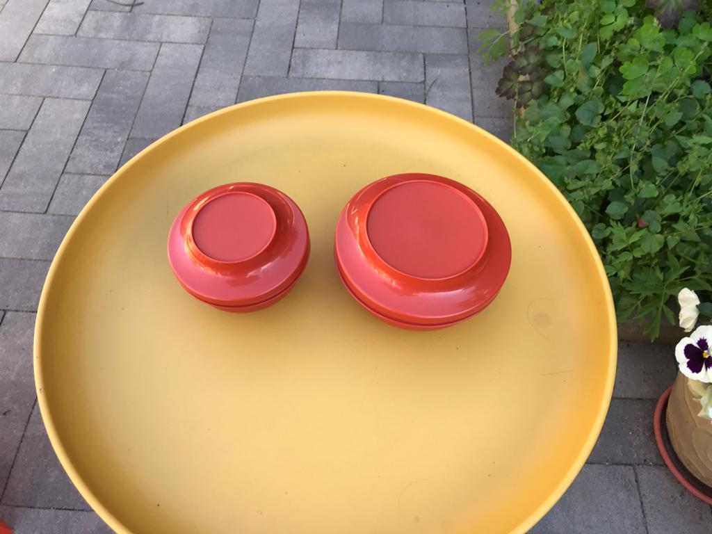 Retro tupperware , set van 2 goedsluitende voorraadbakjes, Huis en Inrichting, Keuken | Tupperware, Ophalen of Verzenden, Zo goed als nieuw