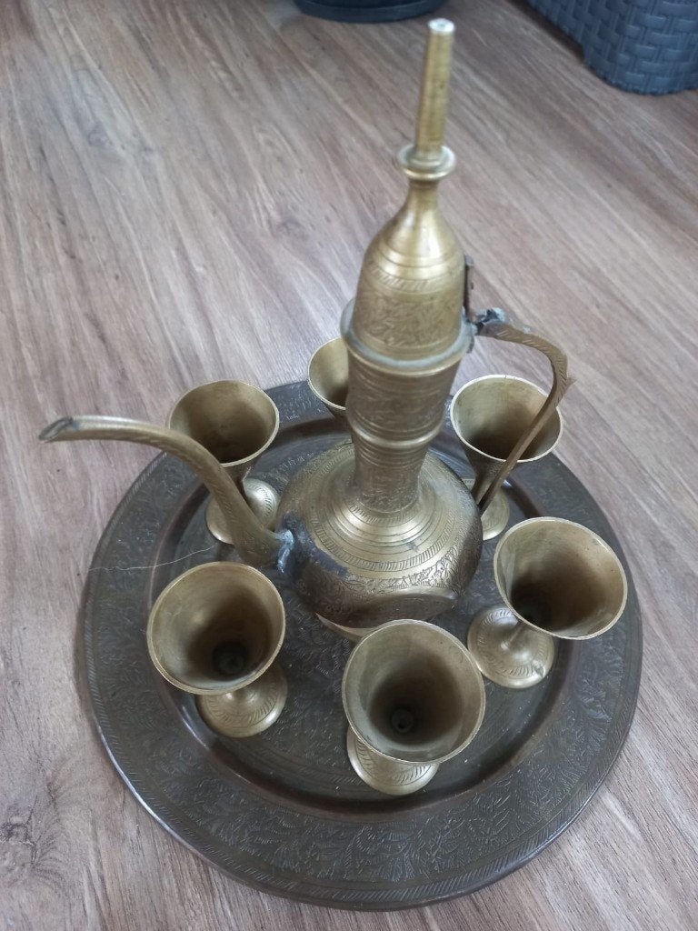 Ottomaanse thee set van messing uit Irak, Ophalen of Verzenden