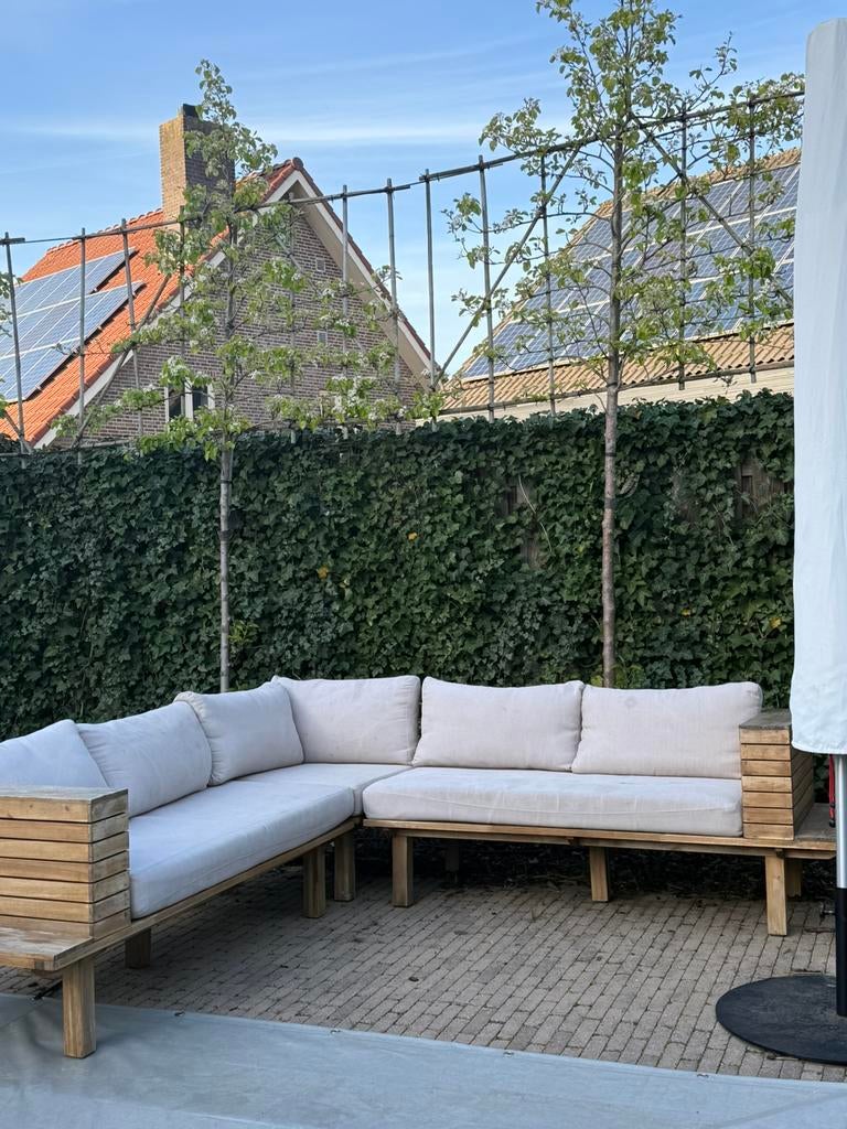 Karwei Lissabon hardhouten loungebank, Ophalen, Gebruikt, Hardhout, 6 zitplaatsen
