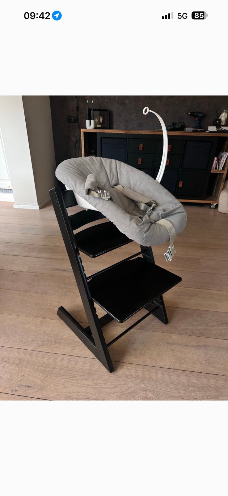 TripTrap Stokke Stoel (met babyset), Kinderen en Baby's, Kinderstoelen, Ophalen, Zo goed als nieuw, Meegroeistoel