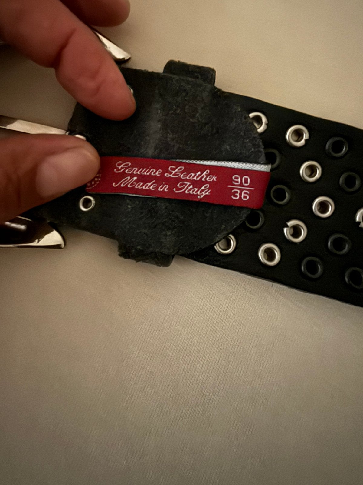 Nanni zwarte riem met metalen studs maat 90, Ophalen of Verzenden, Zo goed als nieuw, Zwart, Tailleriem