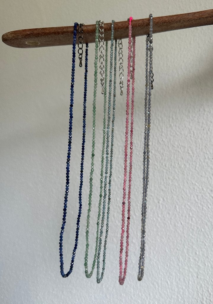 Natuurstenen ketting necklace Apatiet Labradoriet Toermalijn, Blauw, Nieuw, Ophalen of Verzenden, Steen of Mineraal