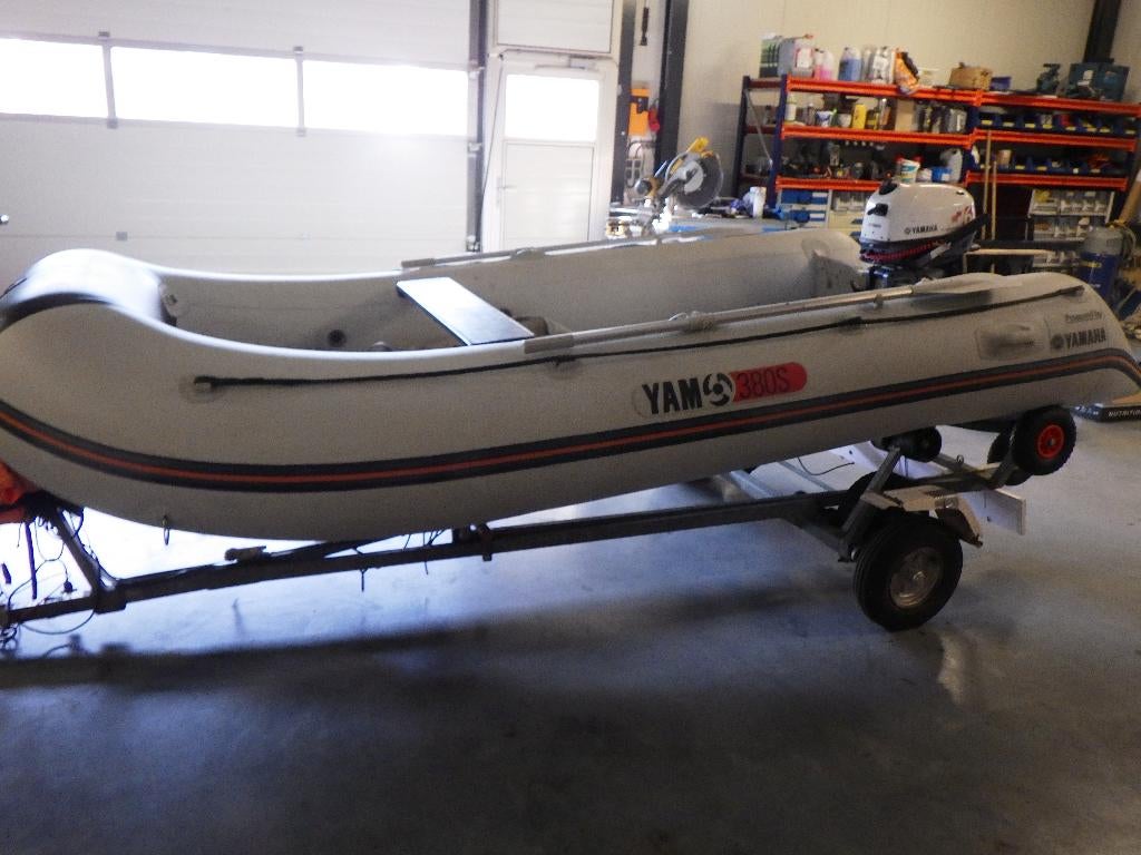 yam 380s met trailer en motor 6pk 4 takt, Aluminium, Gebruikt, Yam, Ophalen of Verzenden