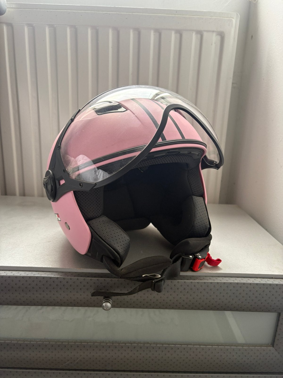 Roze Vito Scooterhelm Maat M (57-58cm), Fietsen en Brommers, Brommerhelmen, Ophalen of Verzenden, Gebruikt, Medium