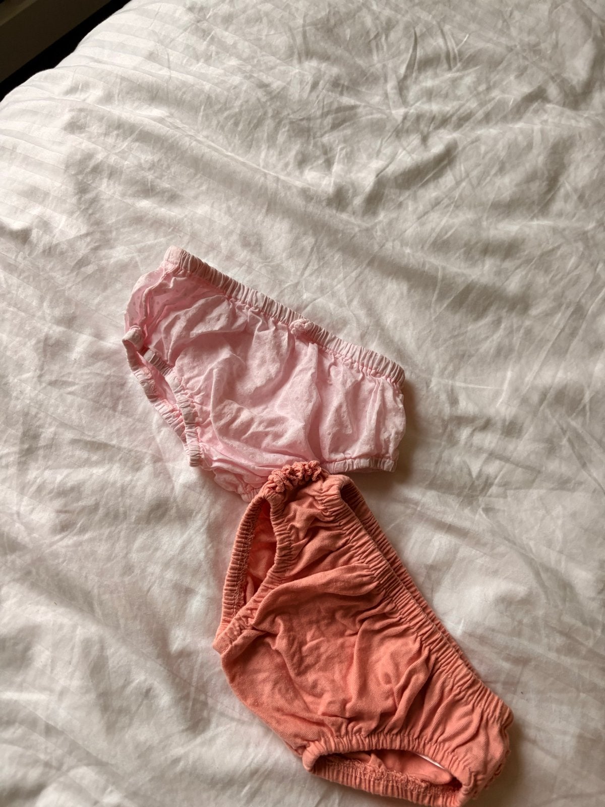 Schattige Roze en Oranje Baby Broekjes - Maat 50/56, Ophalen of Verzenden, Gebruikt, Meisje