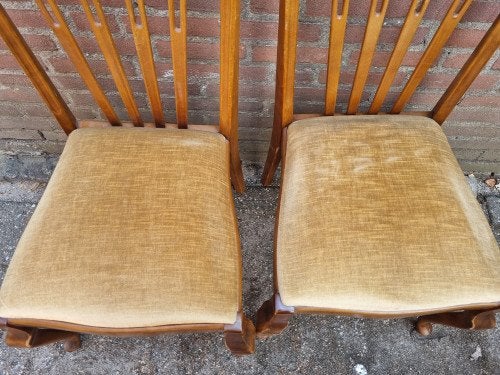 stoelen vintage met vloerse stof bekleed, Antiek en Kunst, Ophalen of Verzenden