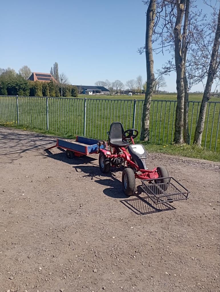 Skelter met moter 50cc + kar+duozit +extra onderdelen, Ophalen