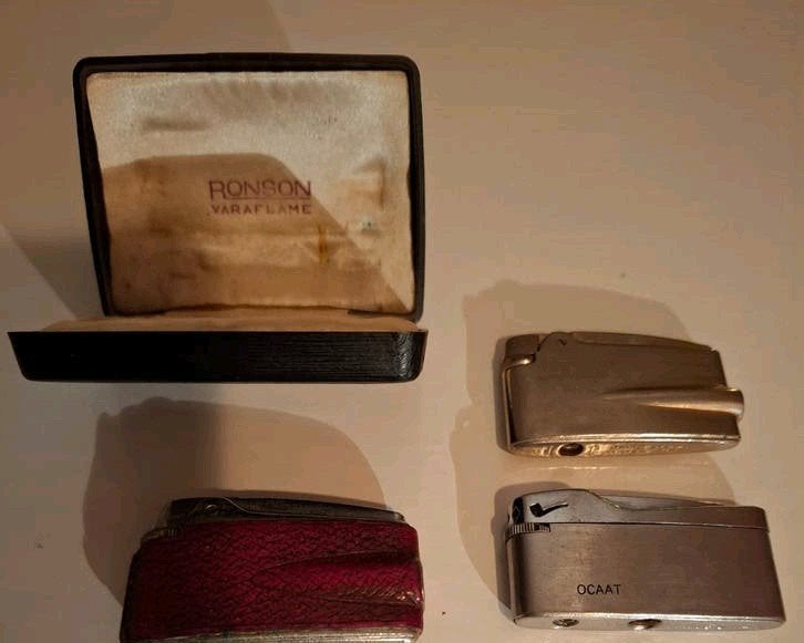 Vintage Aanstekers: 2x Ronson, 1x Kings - Collectors Item, Verzenden, Gebruikt, Aansteker